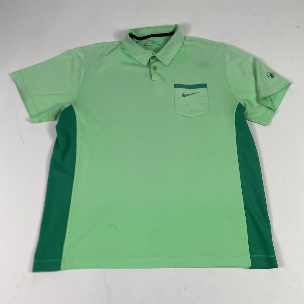 Nike Calusa Pines Golf Tour Performance Polo Shirt Mens XL‎ Green Dri-Fit Pocket